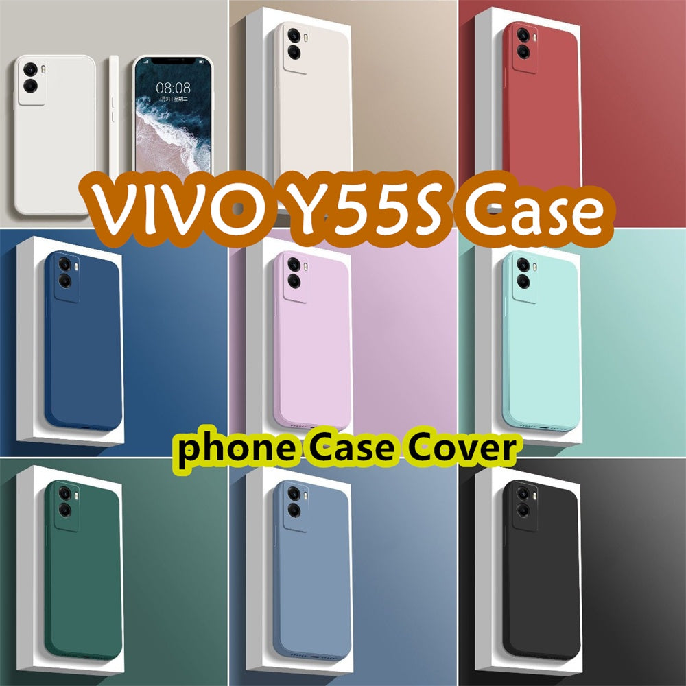 For VIVO Y55S Cover Drop and wear resistant Silicone Full Case Classic Simple Solid Color Phone Case Cover