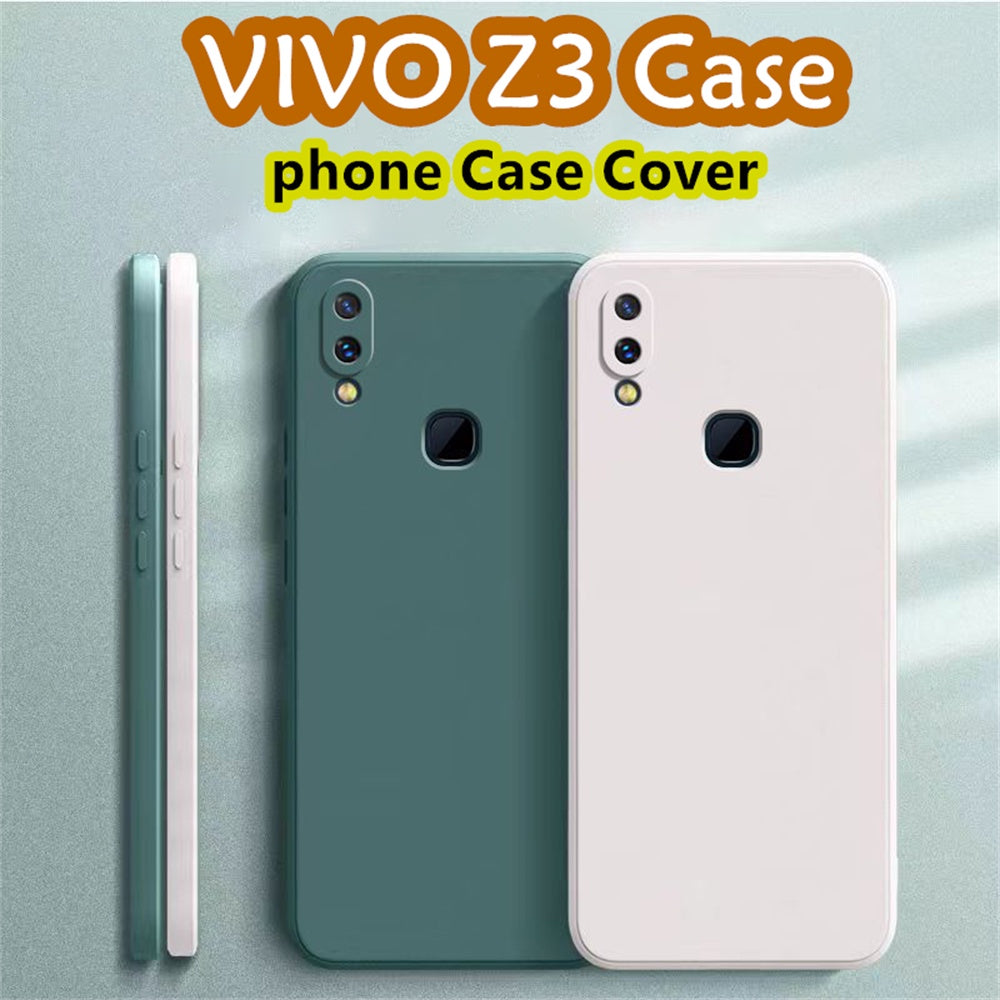 For VIVO Z3 Cover Drop and wear resistant Silicone Full Case Classic Simple Solid Color Phone Case Cover