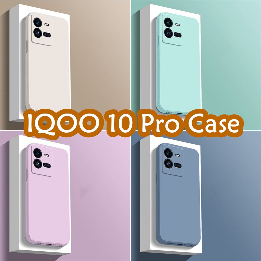 For IQOO 10 Pro Cover Drop and wear resistant Silicone Full Case Classic Simple Solid Color Phone Case Cover