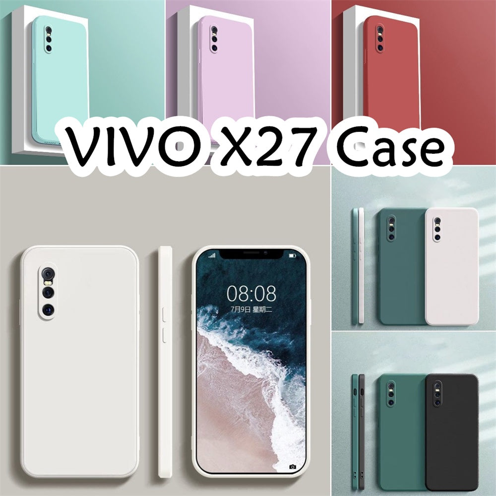 For VIVO X27 Cover Drop and wear resistant Silicone Full Case Classic Simple Solid Color Phone Case Cover