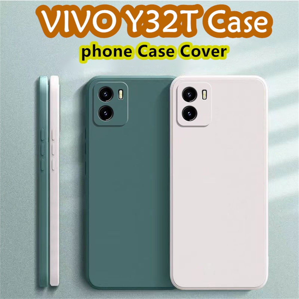 For VIVO Y32T Cover Drop and wear resistant Silicone Full Case Classic Simple Solid Color Phone Case Cover