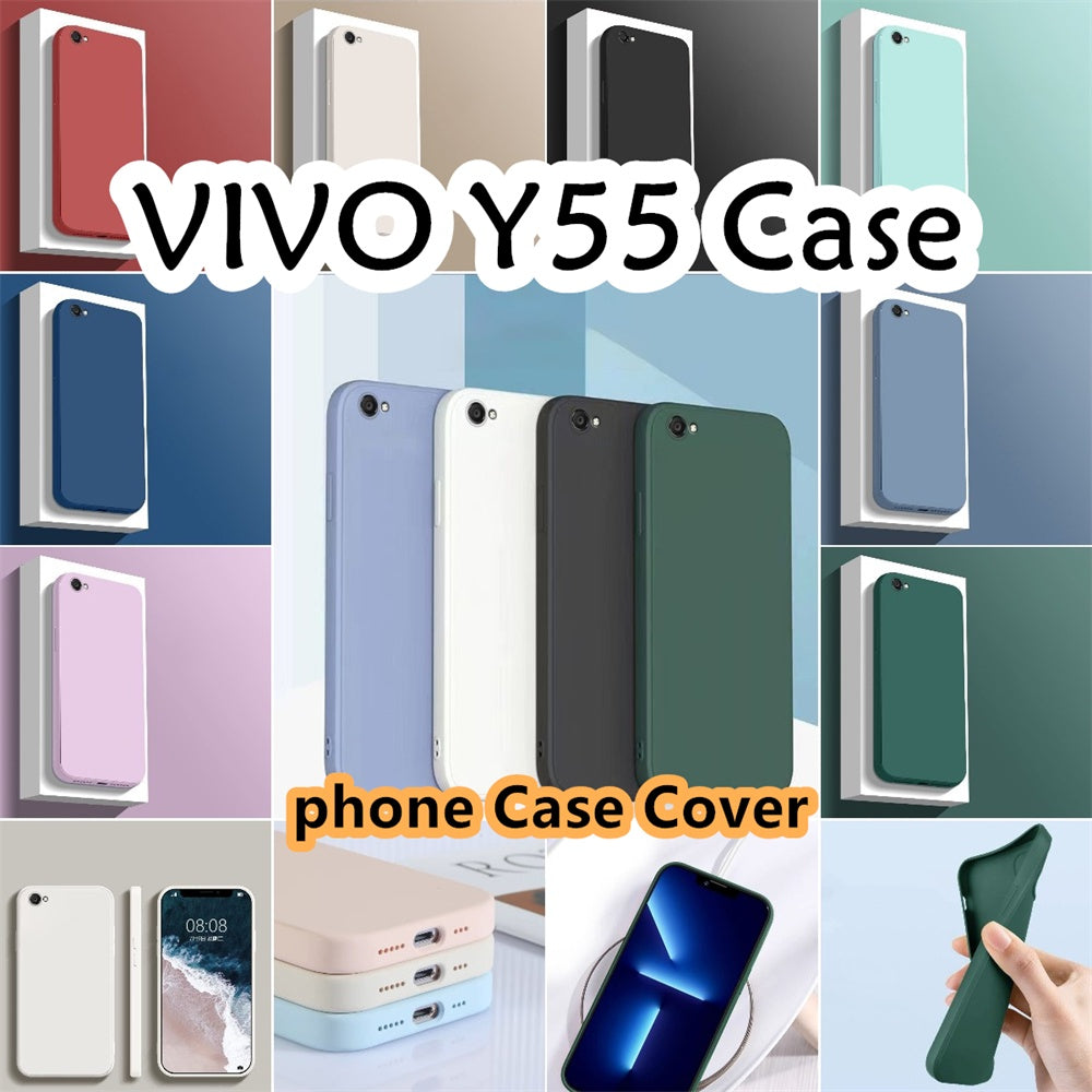 For VIVO Y55 Cover Drop and wear resistant Silicone Full Case Classic Simple Solid Color Phone Case Cover