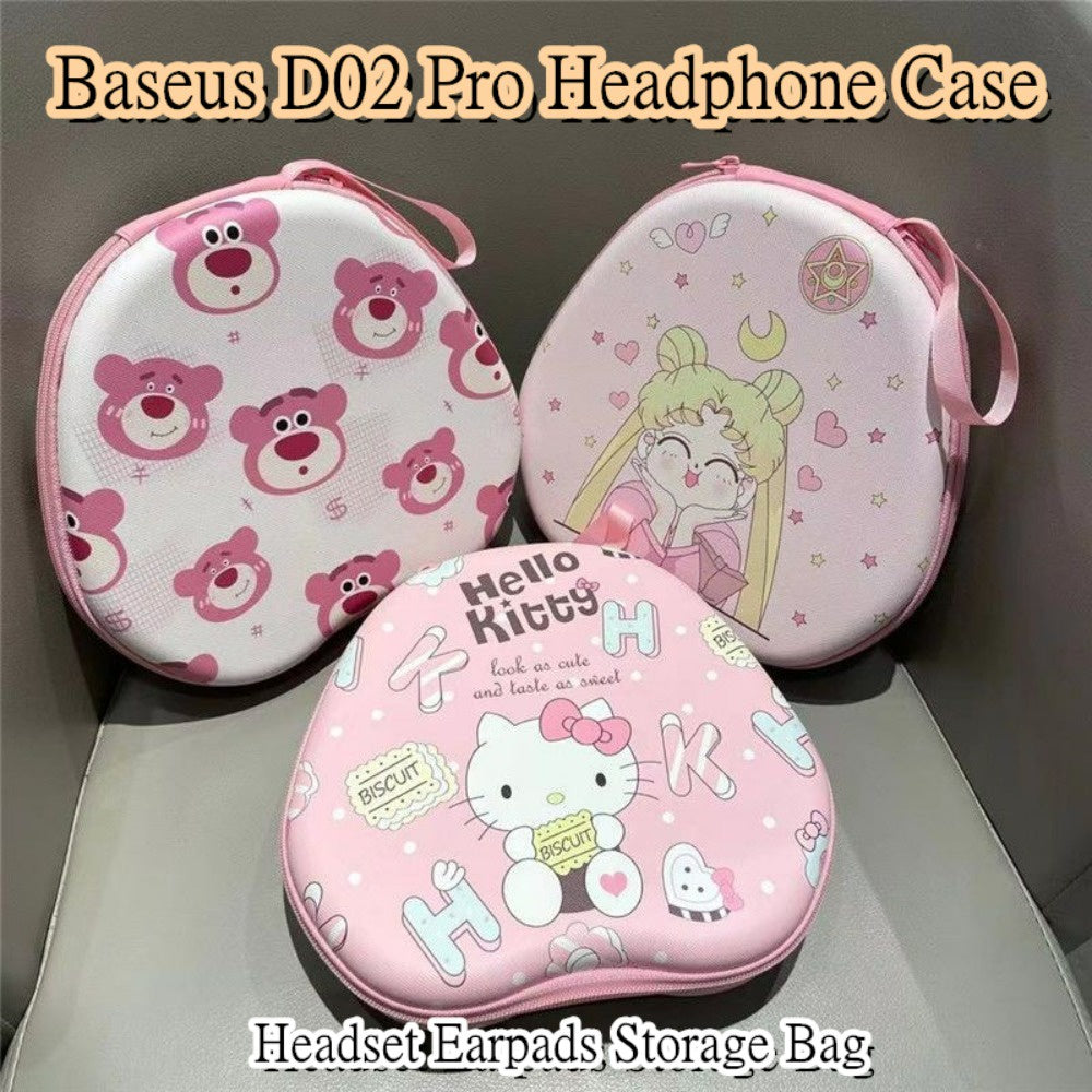 For Baseus D02 Pro Headphone Case Cartoon Creative Patterns Headset Earpads Storage Bag Casing Box