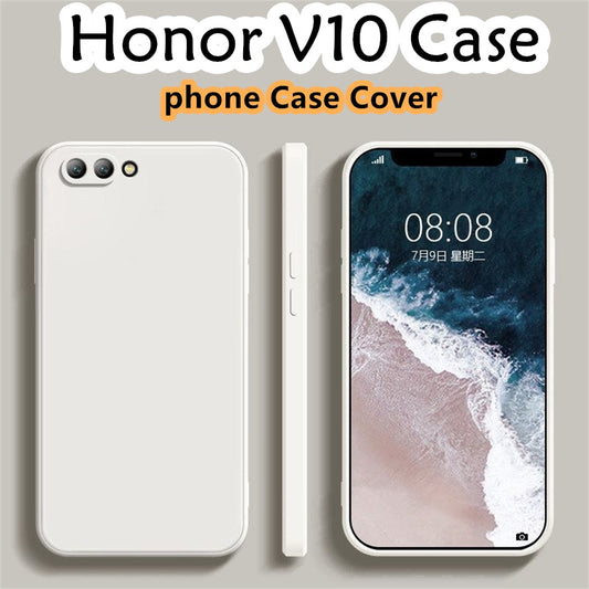 For Honor V10 Cover Drop and wear resistant Silicone Full Case Classic Simple Solid Color Phone Case Cover