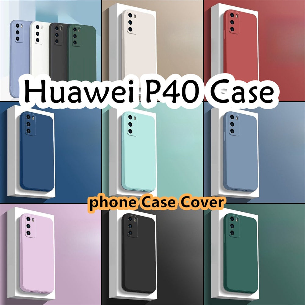 For Huawei P40 Cover Drop and wear resistant Silicone Full Case Classic Simple Solid Color Phone Case Cover