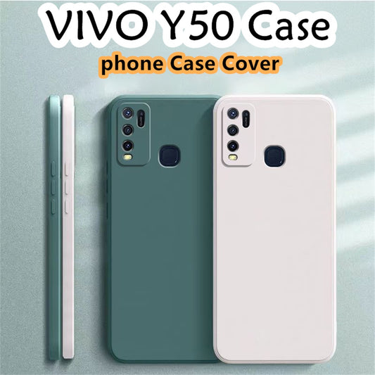 For VIVO Y50 Cover Drop and wear resistant Silicone Full Case Classic Simple Solid Color Phone Case Cover