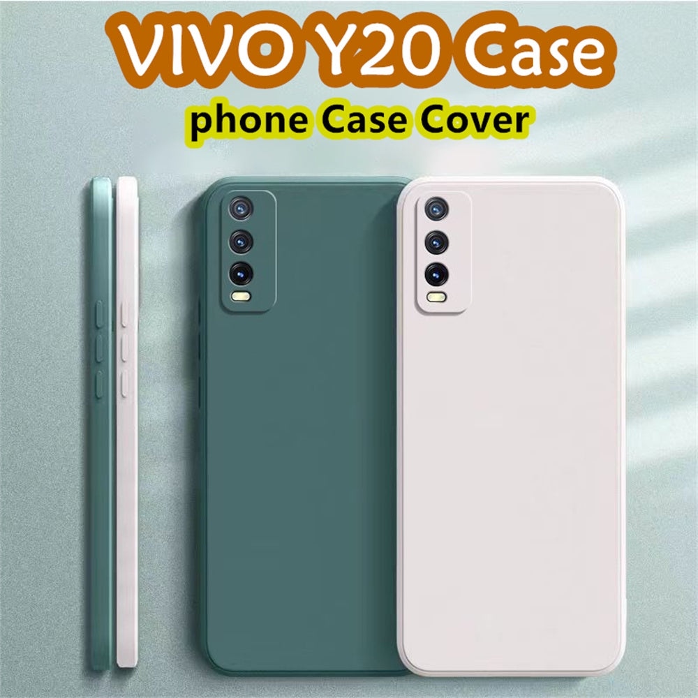 For VIVO Y20 Cover Drop and wear resistant Silicone Full Case Classic Simple Solid Color Phone Case Cover