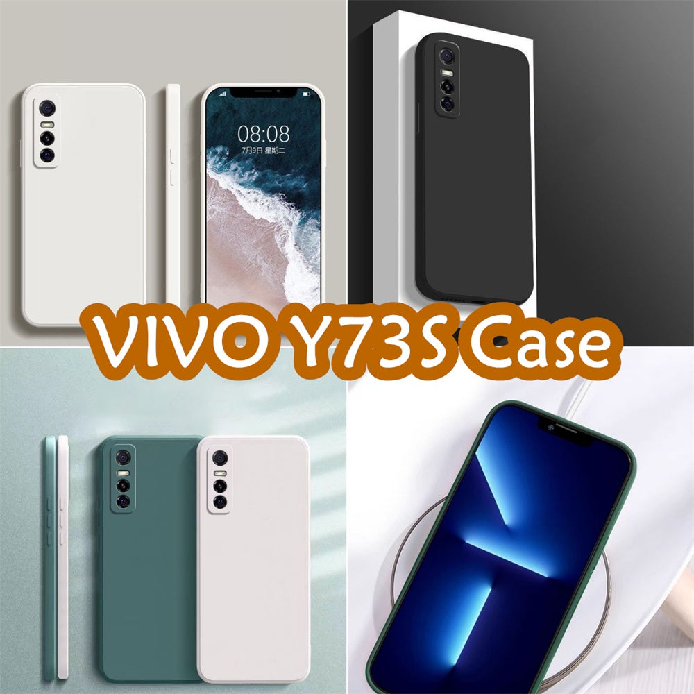 For VIVO Y73S Cover Drop and wear resistant Silicone Full Case Classic Simple Solid Color Phone Case Cover
