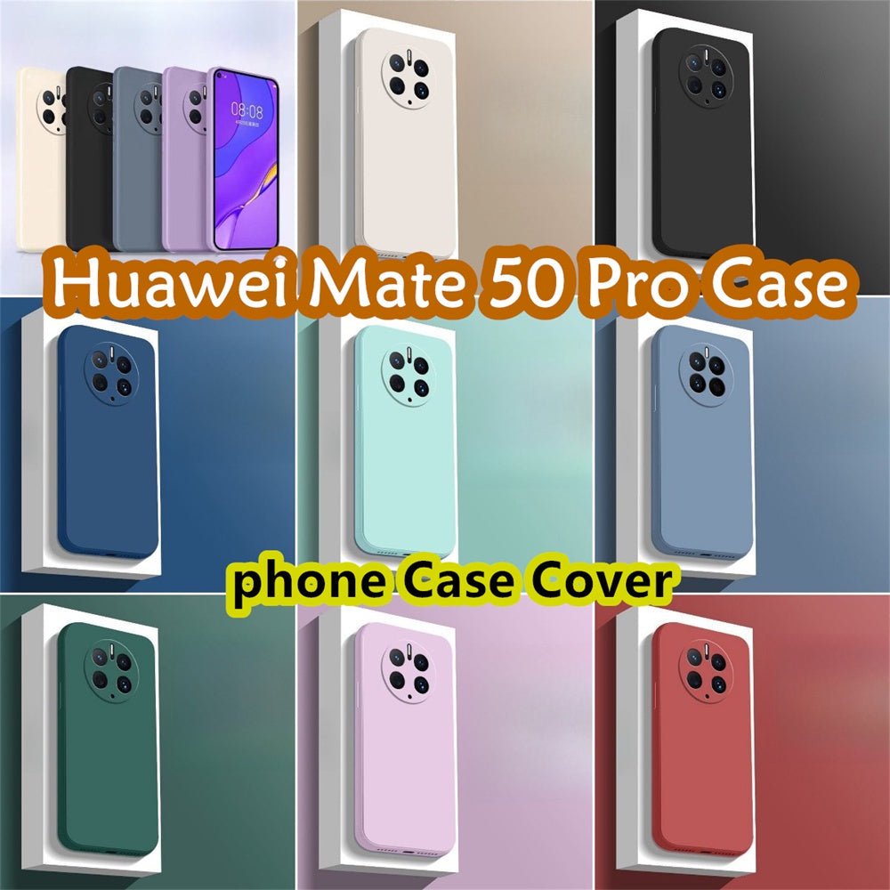 For Huawei Mate 50 Pro Cover Drop and wear resistant Silicone Full Case Classic Simple Solid Color Phone Case Cover