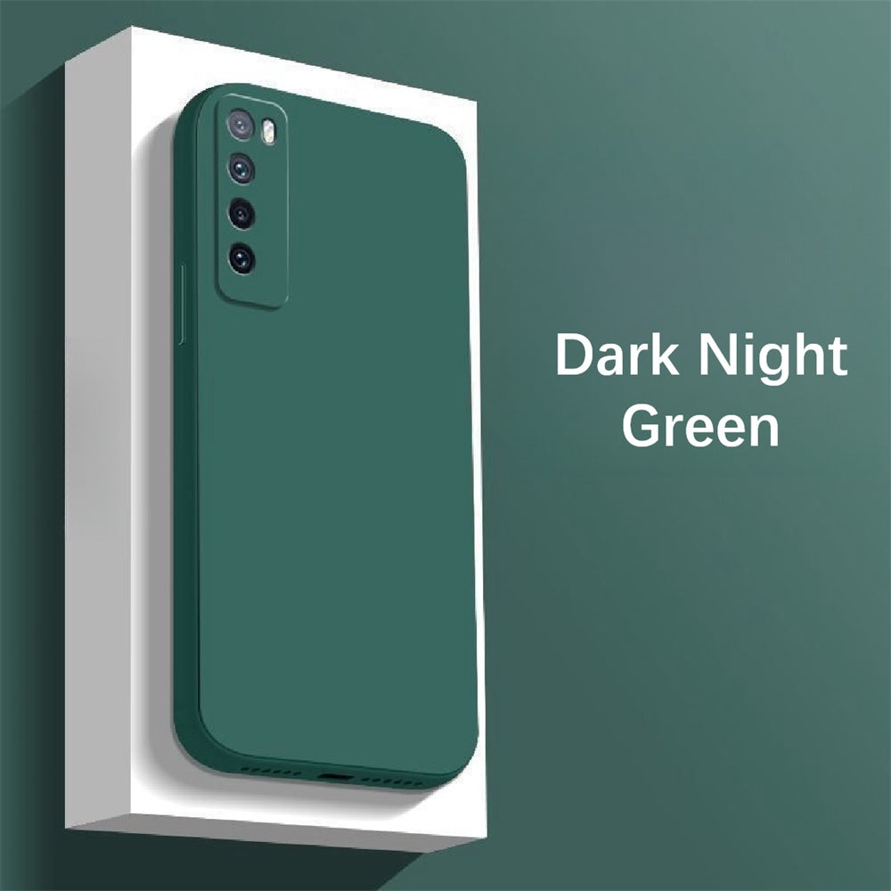 For Huawei Nova 7 Cover Drop and wear resistant Silicone Full Case Classic Simple Solid Color Phone Case Cover