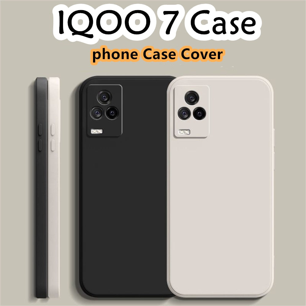 For IQOO 7 Cover Drop and wear resistant Silicone Full Case Classic Simple Solid Color Phone Case Cover