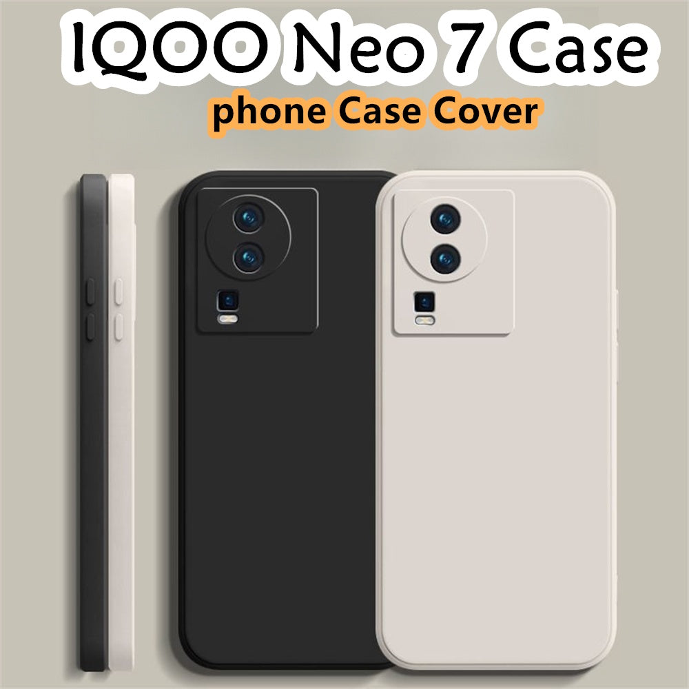 For IQOO Neo 7 Cover Drop and wear resistant Silicone Full Case Classic Simple Solid Color Phone Case Cover