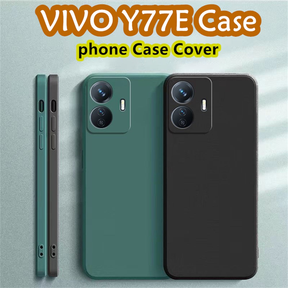 For VIVO Y77E Cover Drop and wear resistant Silicone Full Case Classic Simple Solid Color Phone Case Cover