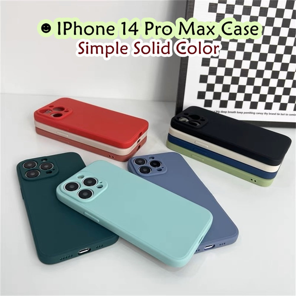For IPhone 14 Pro Max Cover Drop and wear resistant Silicone Full Case Classic Simple Solid Color Phone Case Cover