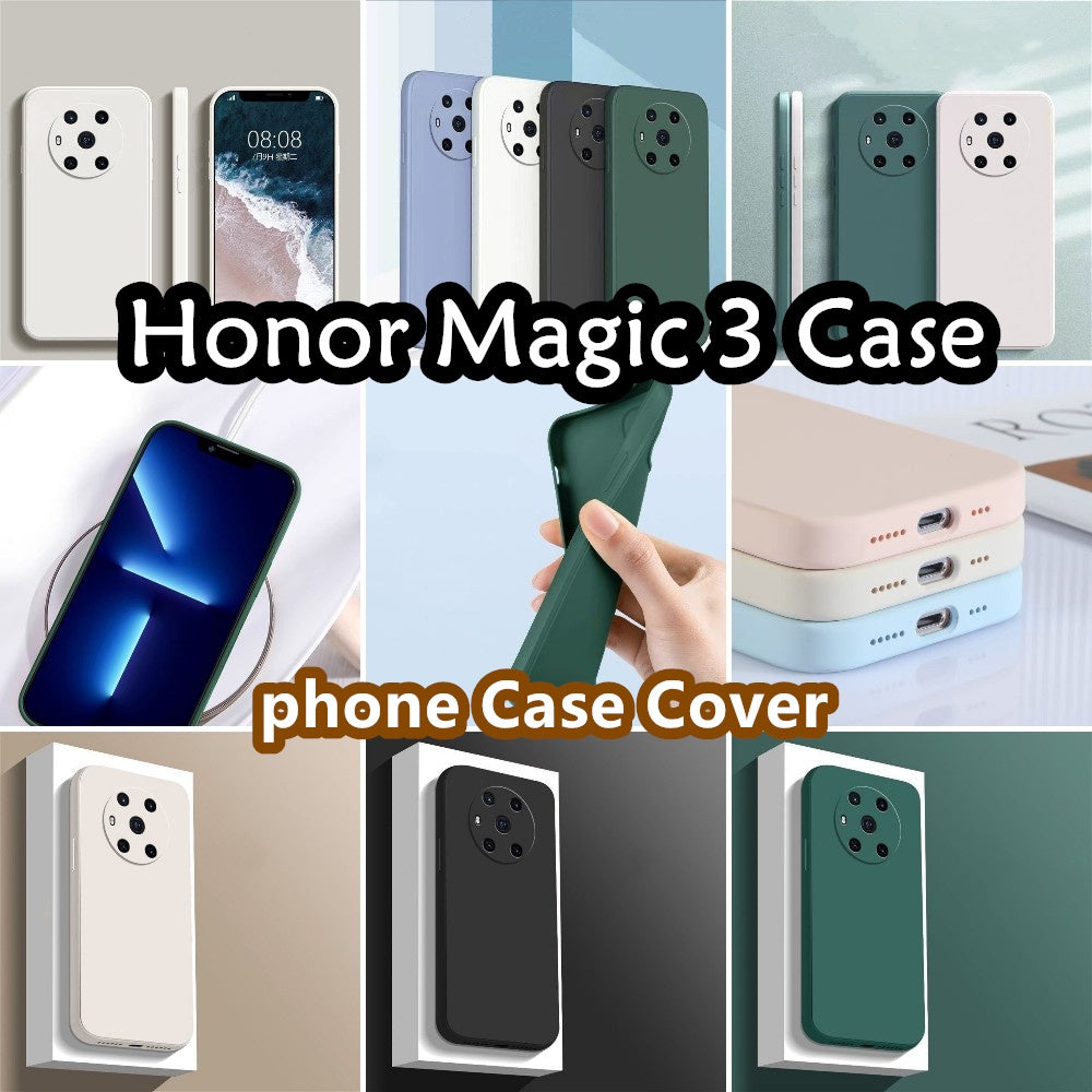 For Honor Magic 3 Cover Drop and wear resistant Silicone Full Case Classic Simple Solid Color Phone Case Cover