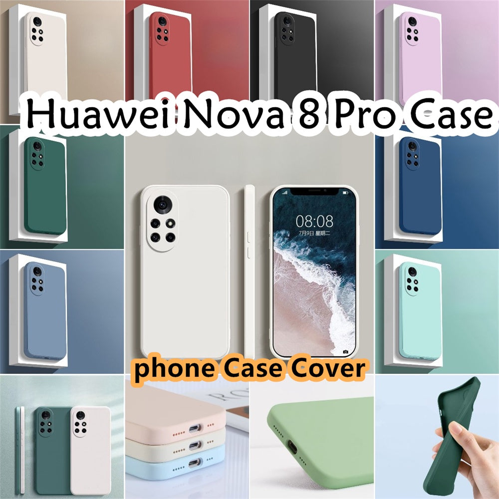 For Huawei Nova 8 Pro Cover Drop and wear resistant Silicone Full Case Classic Simple Solid Color Phone Case Cover