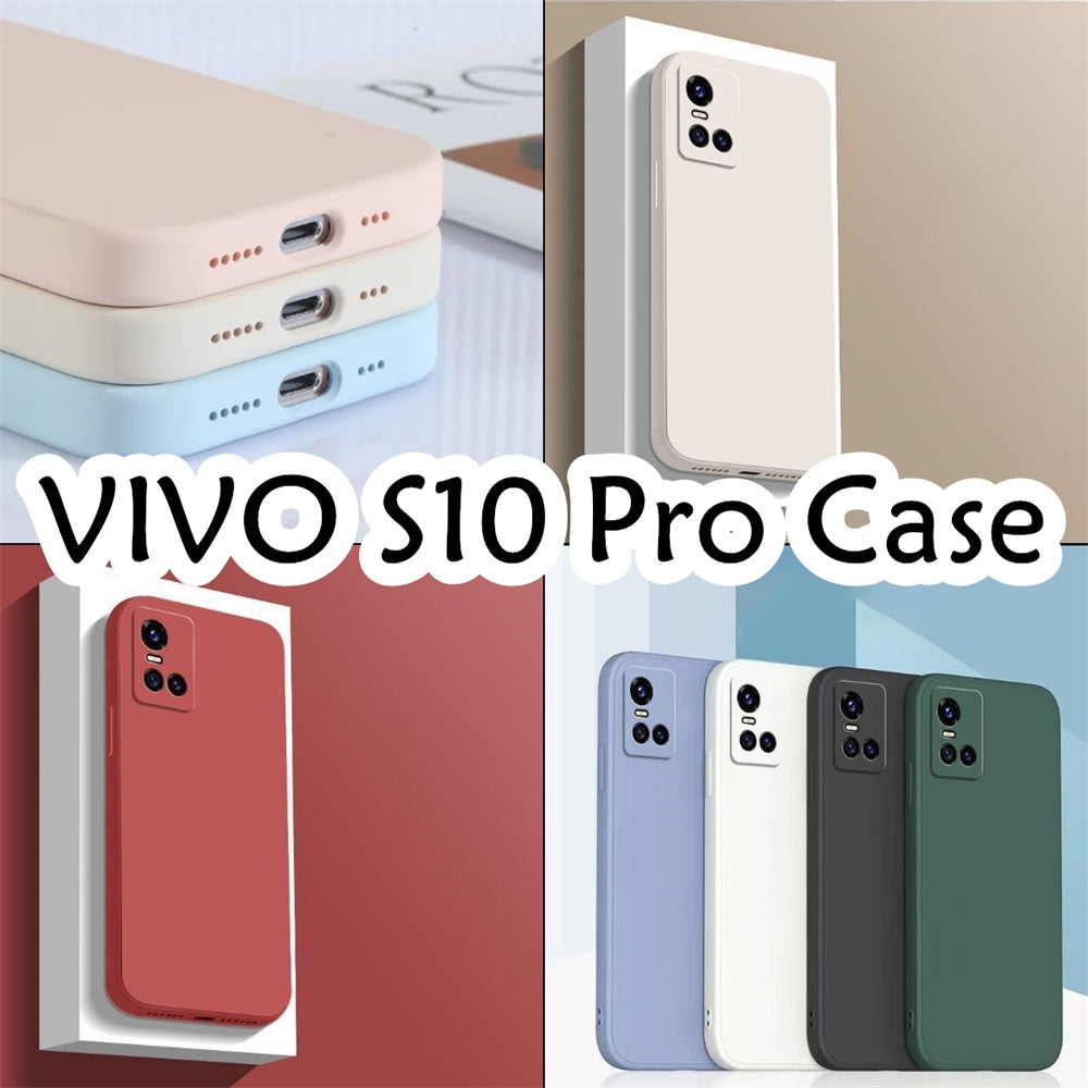 For VIVO S10 Pro Cover Drop and wear resistant Silicone Full Case Classic Simple Solid Color Phone Case Cover