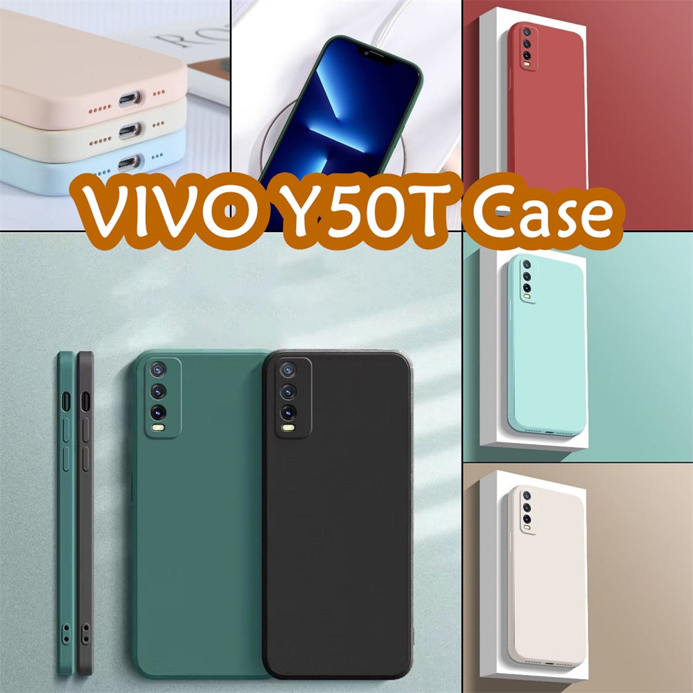 For VIVO Y50T Cover Drop and wear resistant Silicone Full Case Classic Simple Solid Color Phone Case Cover