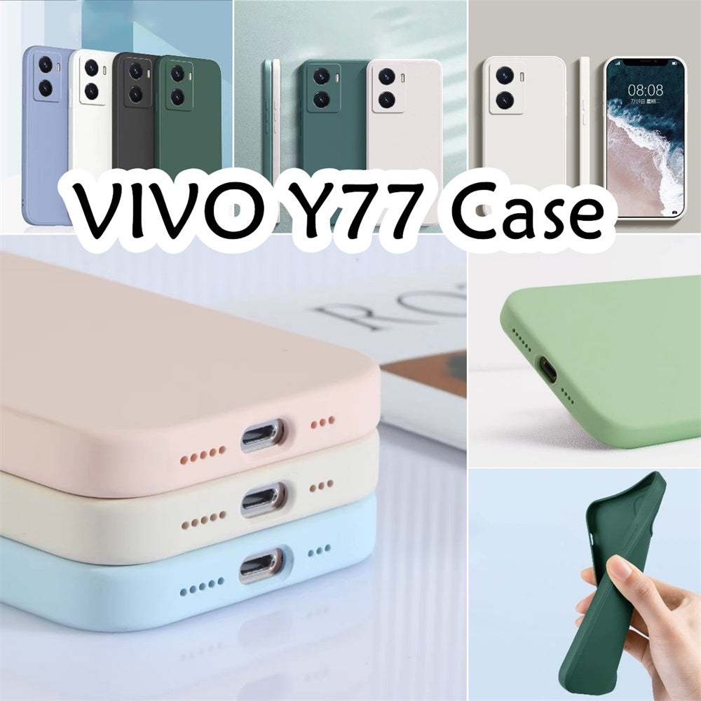 For VIVO Y77 Cover Drop and wear resistant Silicone Full Case Classic Simple Solid Color Phone Case Cover