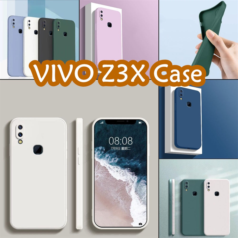 For VIVO Z3X Cover Drop and wear resistant Silicone Full Case Classic Simple Solid Color Phone Case Cover
