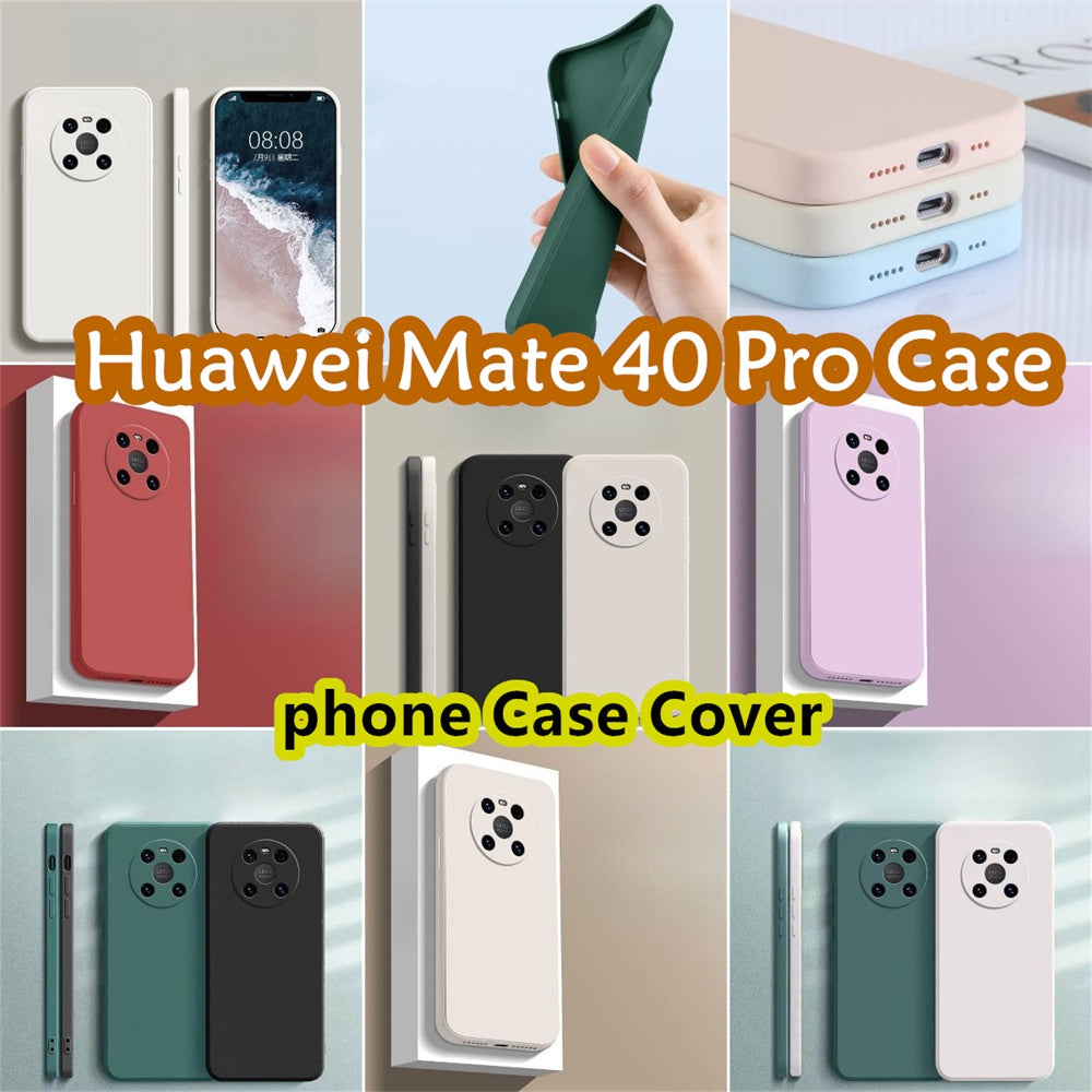 For Huawei Mate 40 Pro Cover Drop and wear resistant Silicone Full Case Classic Simple Solid Color Phone Case Cover
