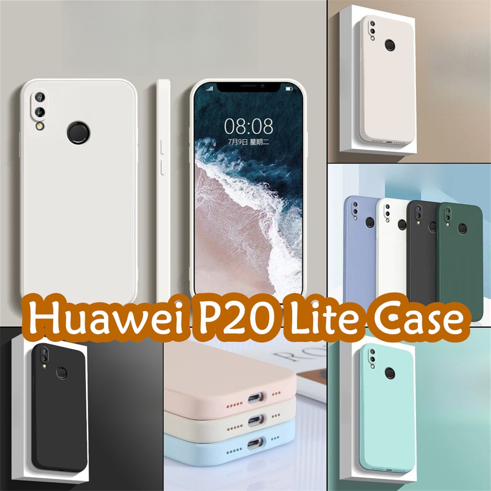 For Huawei P20 Lite Cover Drop and wear resistant Silicone Full Case Classic Simple Solid Color Phone Case Cover