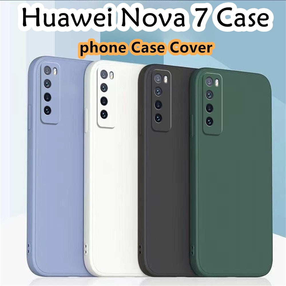 For Huawei Nova 7 Cover Drop and wear resistant Silicone Full Case Classic Simple Solid Color Phone Case Cover