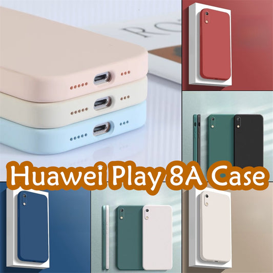 For Huawei Play 8A Cover Drop and wear resistant Silicone Full Case Classic Simple Solid Color Phone Case Cover