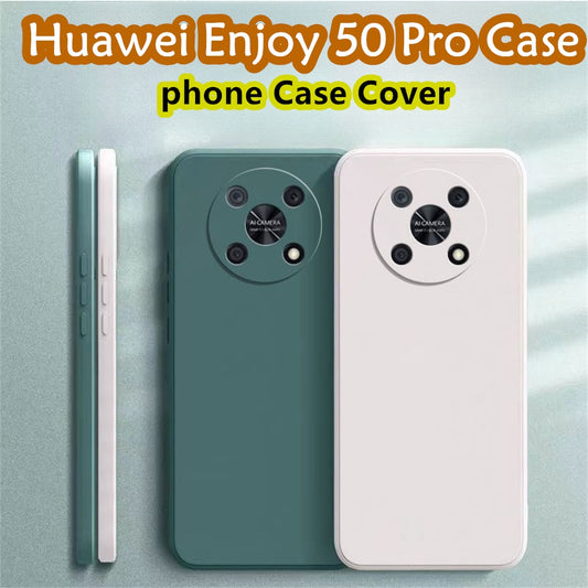 For Huawei Enjoy 50 Pro Cover Drop and wear resistant Silicone Full Case Classic Simple Solid Color Phone Case Cover