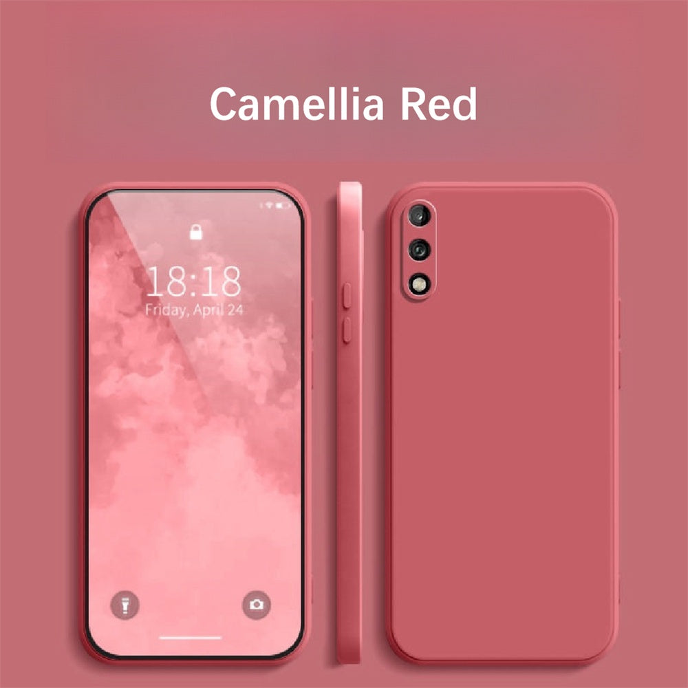 For Huawei Enjoy 10 Cover Drop and wear resistant Silicone Full Case Classic Simple Solid Color Phone Case Cover