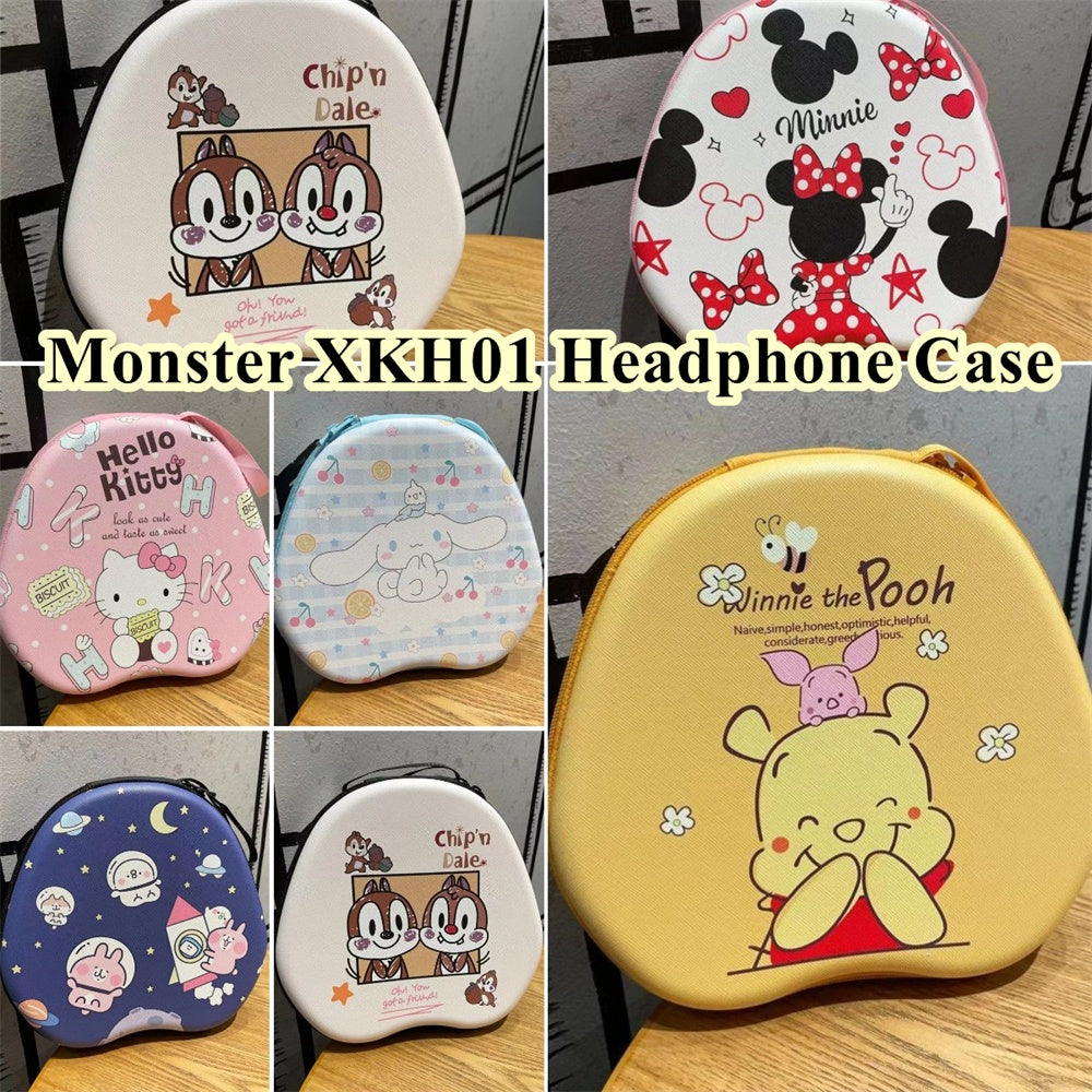 For Monster XKH01 Headphone Case Cartoon Creative Patterns Headset Earpads Storage Bag Casing Box