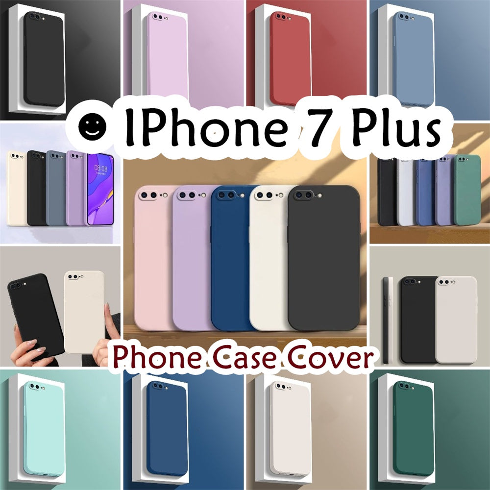 For IPhone 7 Plus Cover Drop and wear resistant Silicone Full Case Classic Simple Solid Color Phone Case Cover