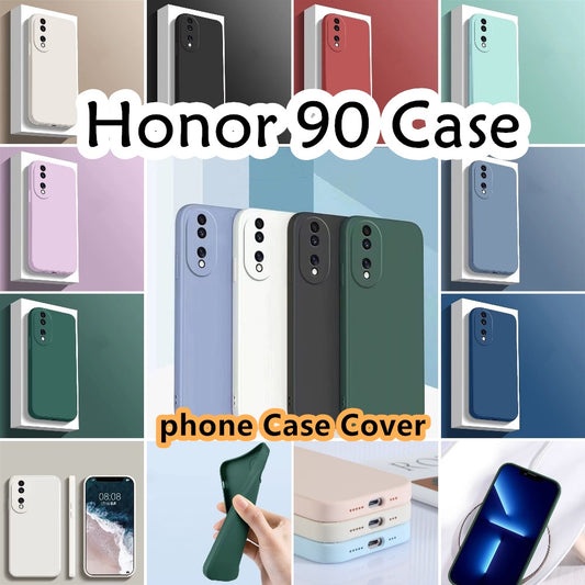 For Honor 90 Cover Drop and wear resistant Silicone Full Case Classic Simple Solid Color Phone Case Cover