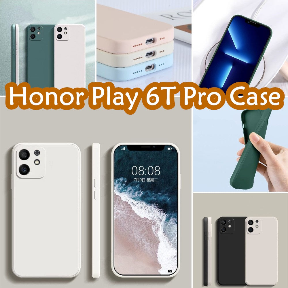 For Honor Play 6T Pro Cover Drop and wear resistant Silicone Full Case Classic Simple Solid Color Phone Case Cover