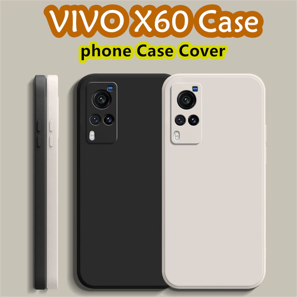 For VIVO X60 Cover Drop and wear resistant Silicone Full Case Classic Simple Solid Color Phone Case Cover