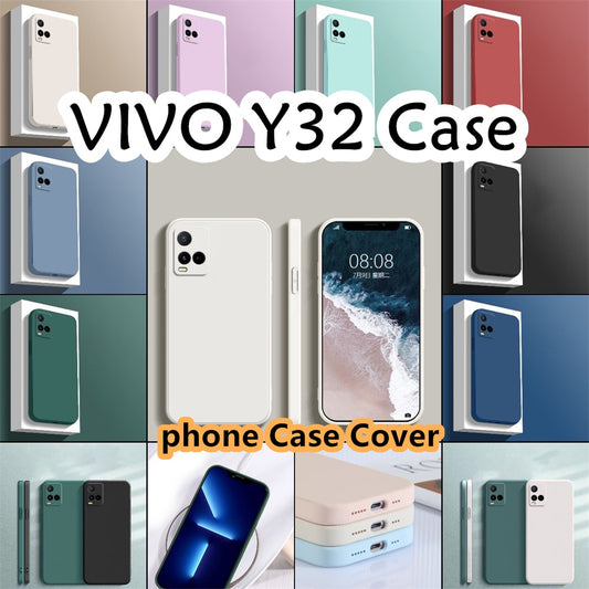 For VIVO Y32 Cover Drop and wear resistant Silicone Full Case Classic Simple Solid Color Phone Case Cover