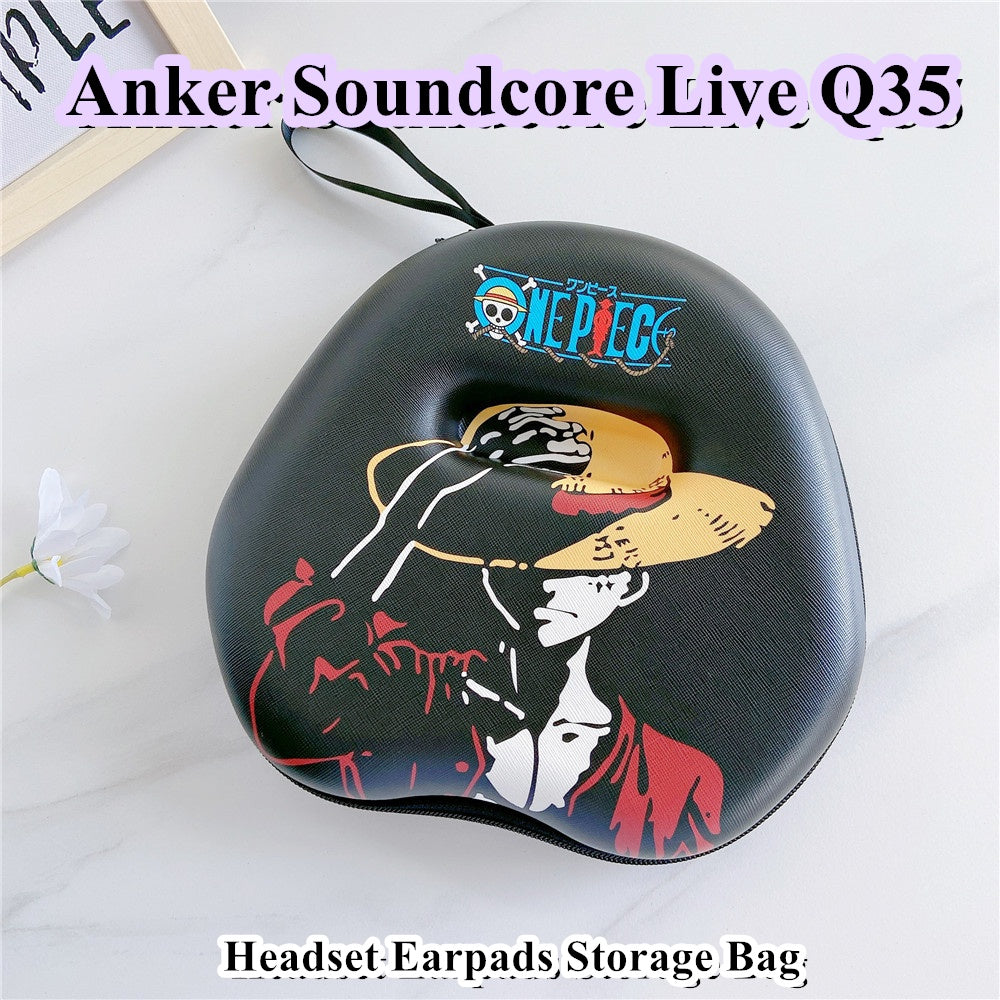 For Anker Soundcore Live Q35 Headphone Case Cartoon Creative Patterns Headset Earpads Storage Bag Casing Box