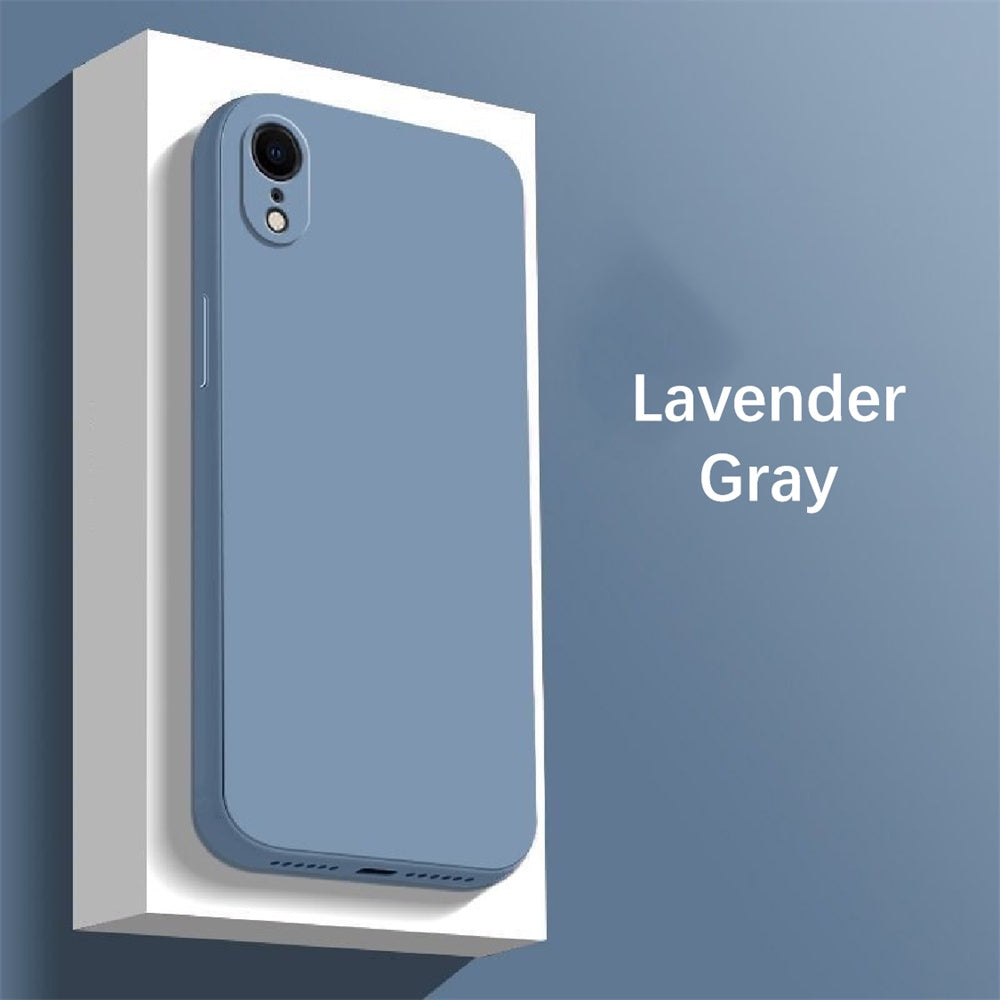 For IPhone XR Cover Drop and wear resistant Silicone Full Case Classic Simple Solid Color Phone Case Cover