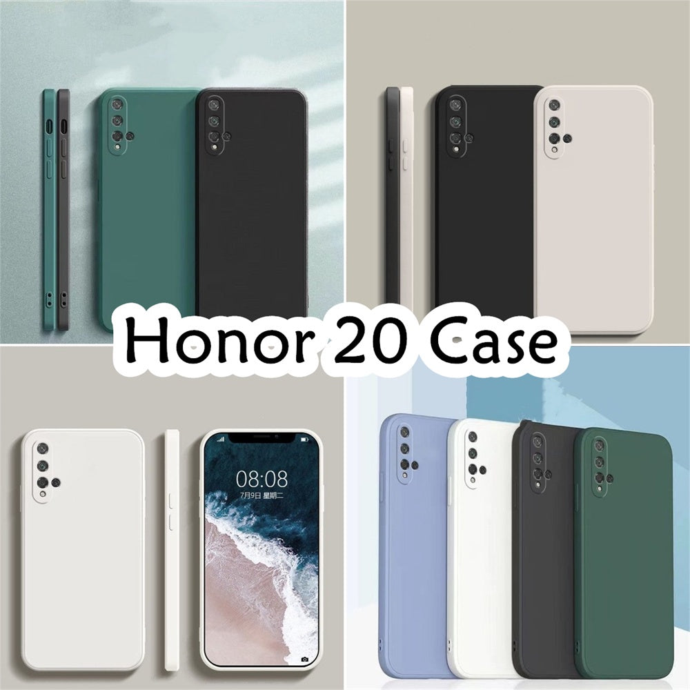 For Honor 20 Cover Drop and wear resistant Silicone Full Case Classic Simple Solid Color Phone Case Cover