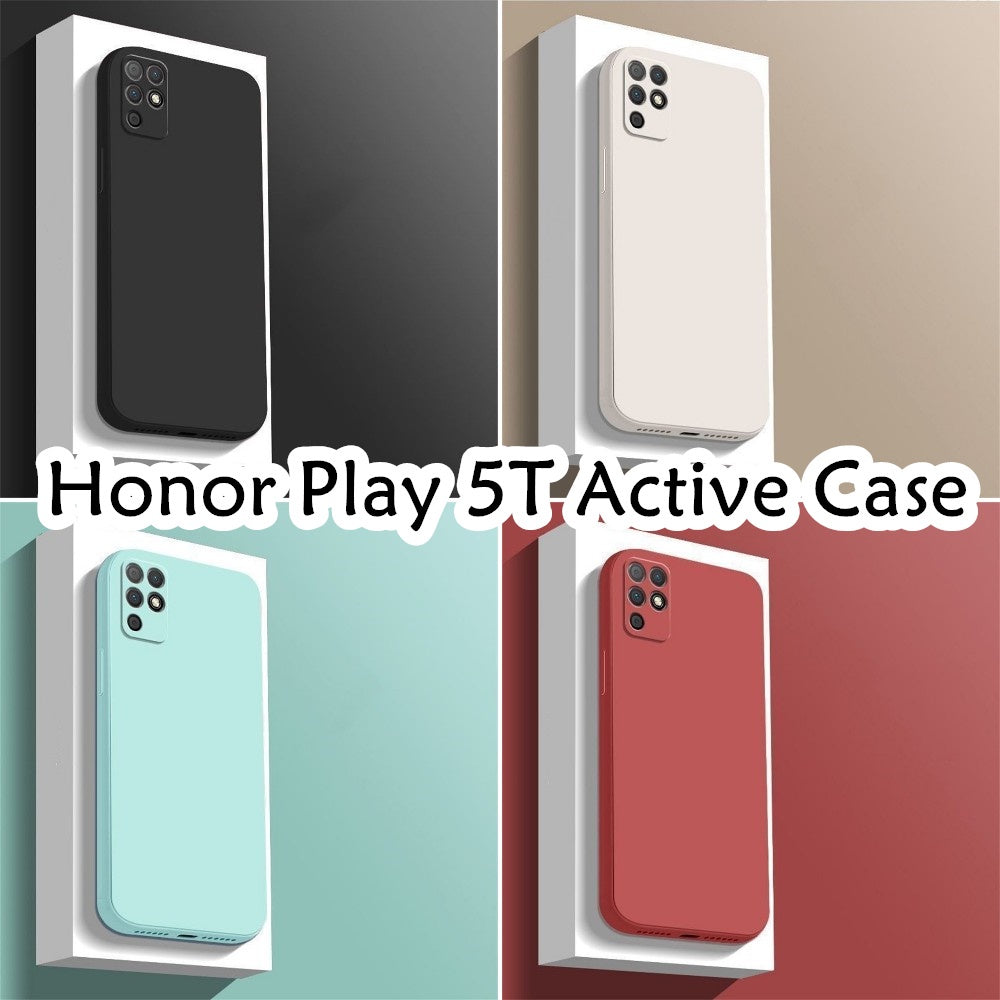 For Honor Play 5T Active Cover Drop and wear resistant Silicone Full Case Classic Simple Solid Color Phone Case Cover