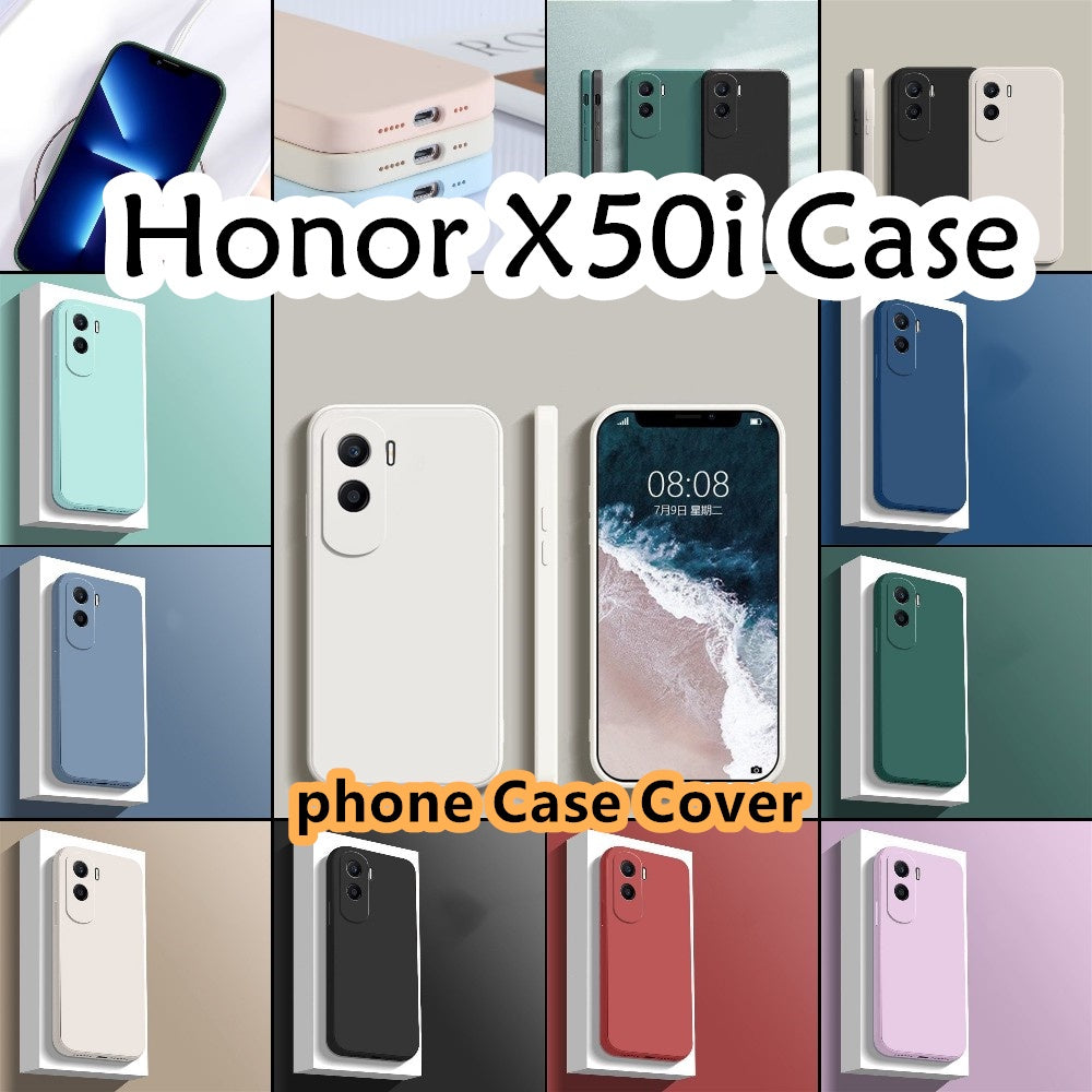 For Honor X50i Cover Drop and wear resistant Silicone Full Case Classic Simple Solid Color Phone Case Cover