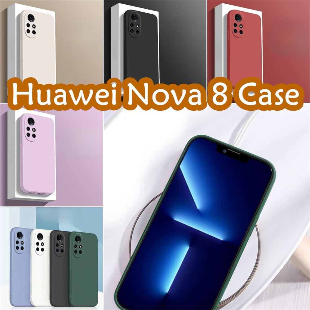 For Huawei Nova 8 Cover Drop and wear resistant Silicone Full Case Classic Simple Solid Color Phone Case Cover