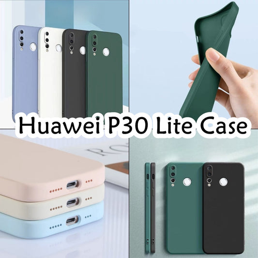 For Huawei P30 Lite Cover Drop and wear resistant Silicone Full Case Classic Simple Solid Color Phone Case Cover