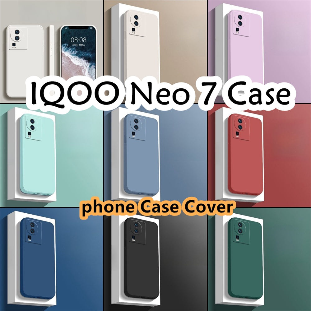 For IQOO Neo 7 Cover Drop and wear resistant Silicone Full Case Classic Simple Solid Color Phone Case Cover