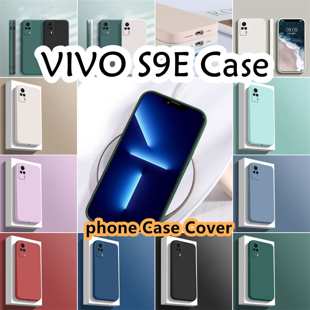 For VIVO S9E Cover Drop and wear resistant Silicone Full Case Classic Simple Solid Color Phone Case Cover