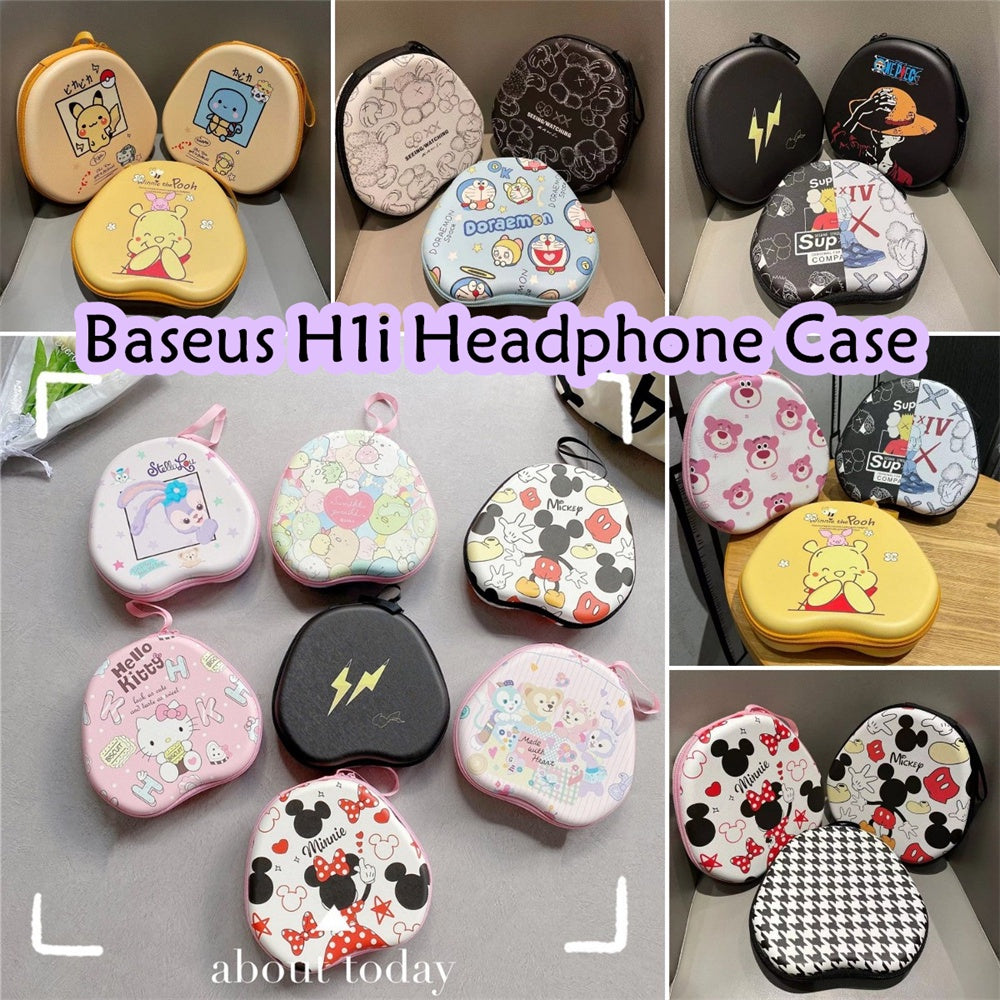 For Baseus H1i Headphone Case Cartoon Creative Patterns Headset Earpads Storage Bag Casing Box