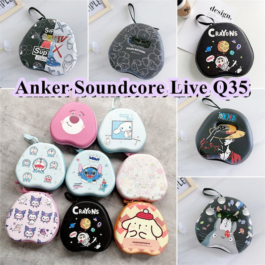 For Anker Soundcore Live Q35 Headphone Case Cartoon Creative Patterns Headset Earpads Storage Bag Casing Box