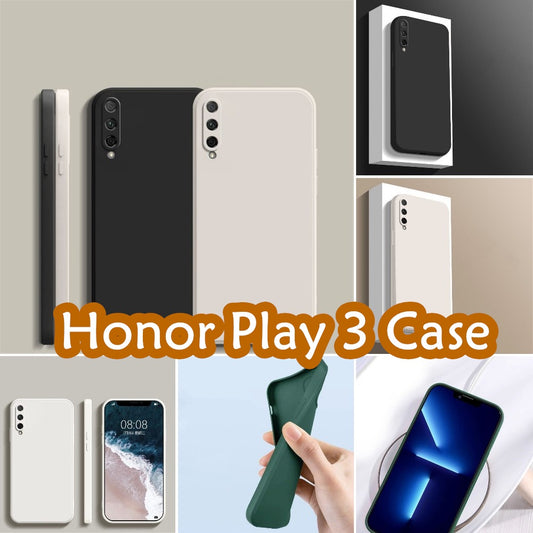 For Honor Play 3 Cover Drop and wear resistant Silicone Full Case Classic Simple Solid Color Phone Case Cover