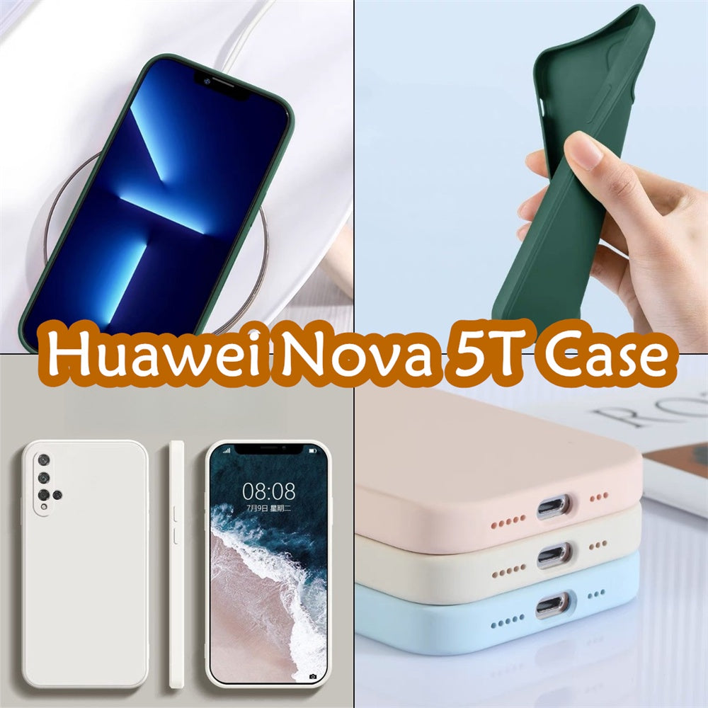 For Huawei Nova 5T Cover Drop and wear resistant Silicone Full Case Classic Simple Solid Color Phone Case Cover