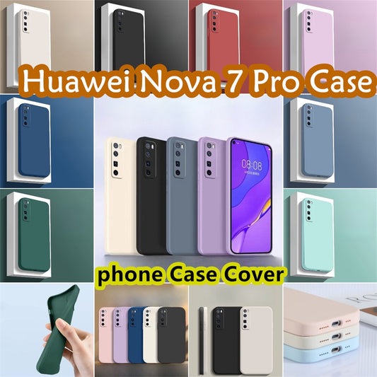 For Huawei Nova 7 Pro Cover Drop and wear resistant Silicone Full Case Classic Simple Solid Color Phone Case Cover